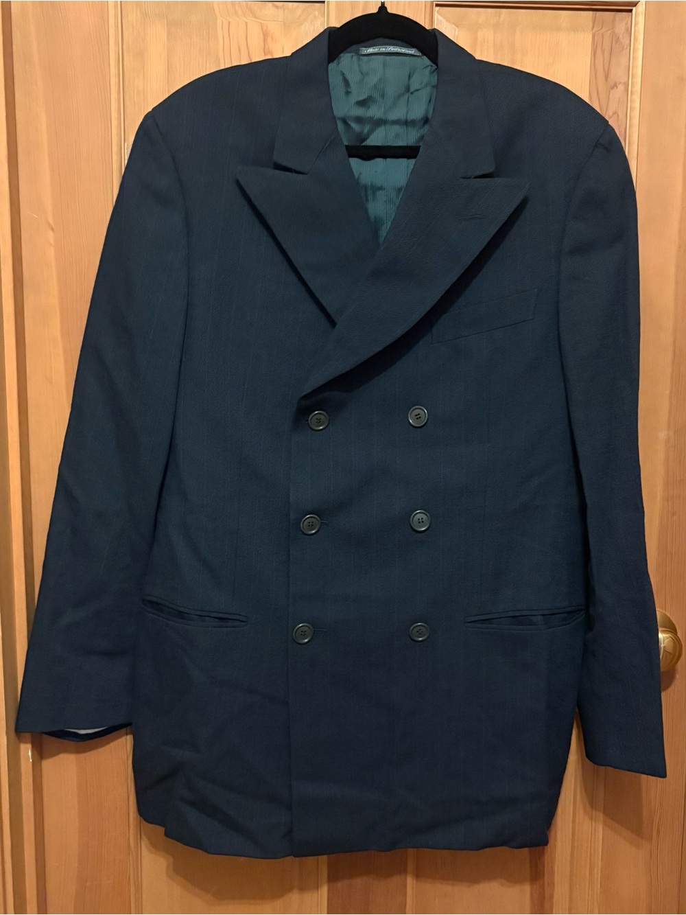 VTG Ermengildo Zegna “Soft” Double Breasted Blazer Navy Pinstripe 90’s Luxury